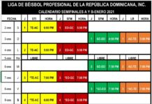 LIDOM anuncia calendario de la serie semifinal del campeonato 2020-21