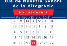 Ministerio de Trabajo reitera feriado Día de la Altagracia no se cambia