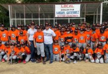 Diputado Miguel Gutiérrez apadrina la Liga de béisbol de Roberto Méndez