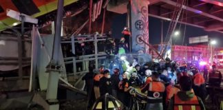 VIDEO: Momento exacto del desplome de un puente de metro con un tren en marcha en Ciudad de México