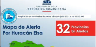 Organismos de Emergencias emiten alerta roja en la costa desde Baní hasta Pedernales por el huracán