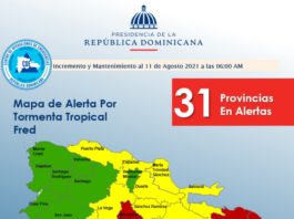 COE eleva a 31 las provincias en alerta debido a la Tormenta Fred