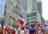Dominicanos “vacunados y con mascarillas” desfilan en la Sexta Avenida de Manhattan