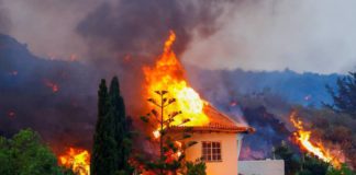 El volcán de La Palma se traga un centenar de casas, arrasa cultivos y avanza a 700 metros por hora
