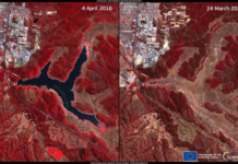 El lago Peñuelas antes y después: Chile se queda sin agua tras 13 años de sequía