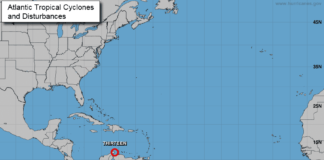 Trayectoria de la tormenta tropical Trece