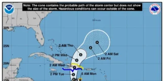Trayectoria pronosticada de la tormenta tropical Franklin