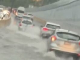 Aguaceros vuelven a inundar y taponar la capital