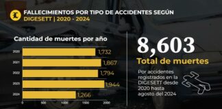 Los accidentes dejan 8,600 muertes en cinco años