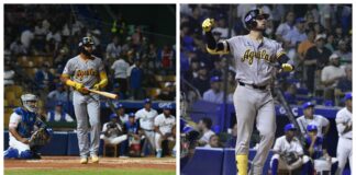 Mejía y Escarra la sacan en victoria de las Águilas sobre Licey