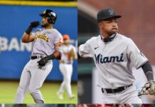 Águilas y Leones concretan cambio: Berroa y Corniel por Canario y Devers