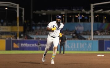 Caminero logra 40 HR y 100 RBI en primer año completo en MLB