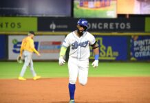 Rojas Jr. saca la bola en paliza del Licey sobre las Águilas