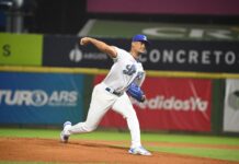 Abreu domina y guía blanqueada del Licey sobre Gigantes