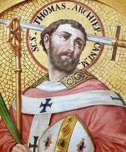 Sto. Tomás Becket, Obispo de Canterbury, Mártir. 29/12/25. Infraoctava de Navidad.