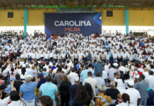 Carolina Mejía reafirma fortaleza con masivo acto de apoyo mientras rinde cuentas como secretaria general