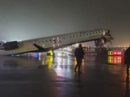 Un avión chocó con un camión de bomberos en el aeropuerto LaGuardia