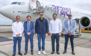 Arajet recibe su nuevo avión 14 «Salto de Jimenoa»