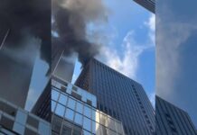 Se registra intenso incendio en un rascacielos de Midtown Manhattan