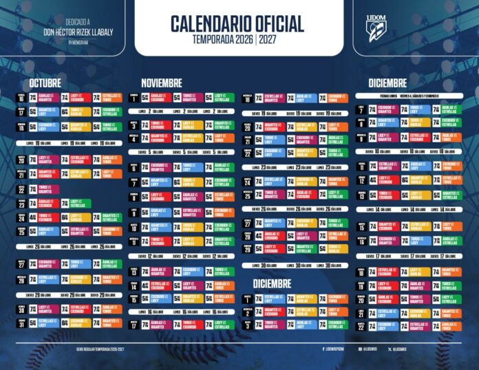 Calendario LIDOM 2026-2027