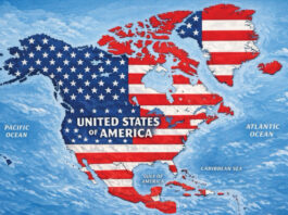 Trump publica un mapa en el que la bandera estadounidense cubre México, el Caribe y Canadá