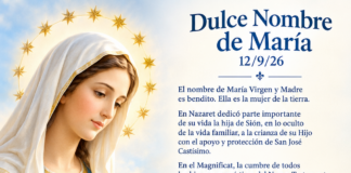 Dulce nombre de María 12/9/26